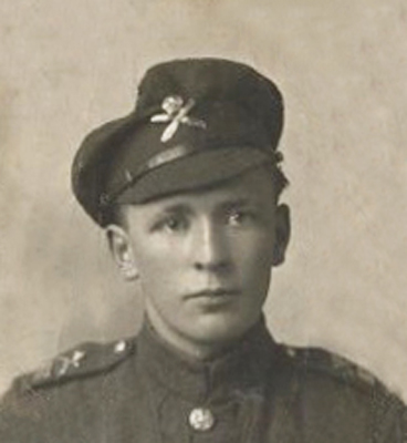 Albert E. McSweeney in the WW1 uniform of the Machine Gun Corps