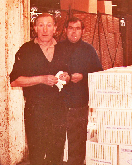 Albert McSweeney in the New Covent Garden Market  Nine Elms, Vauxhall 1975