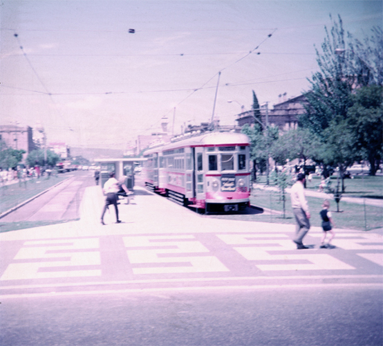 A tram, Victoria Square, Adelaide, South Australia, 1967