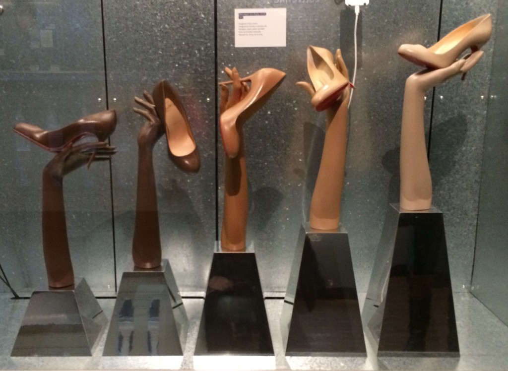 Display of Christian Laboutin shoes at the Victoria and Albert Museum