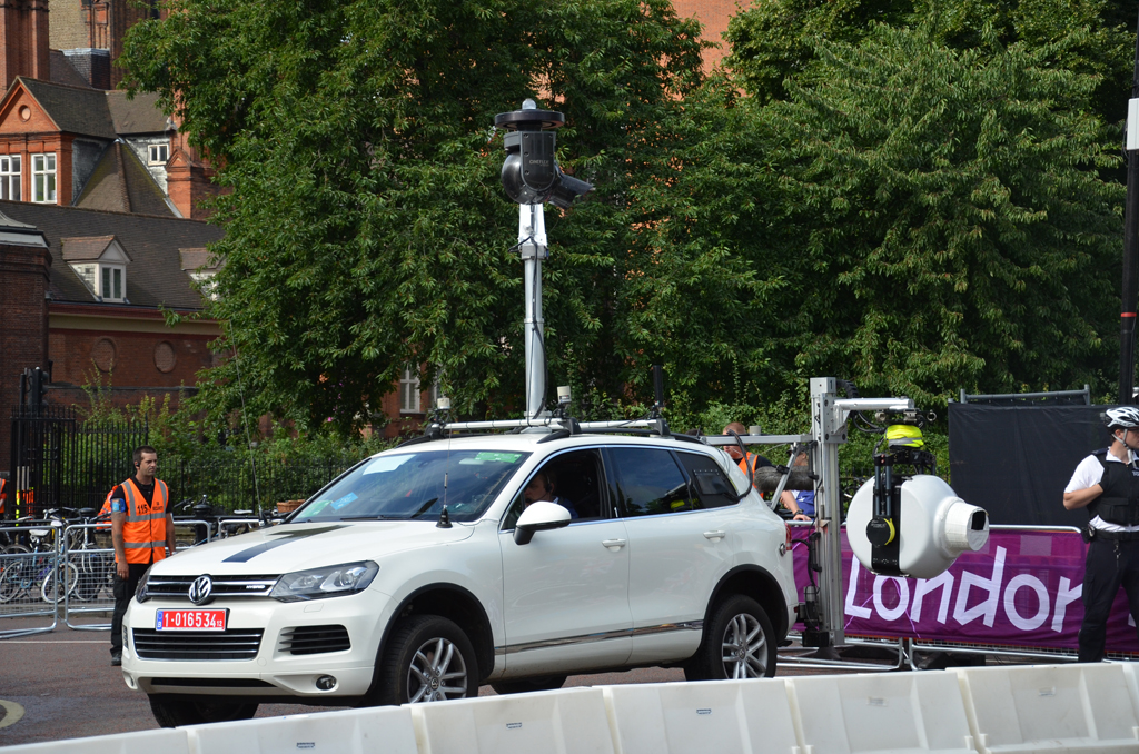 A car equipped with cameras to film the 2012 Olympics in London