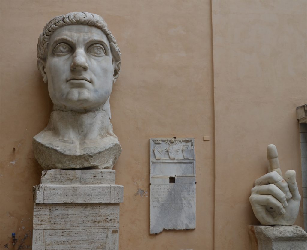 marble fragments of a colossal statue of Constantine